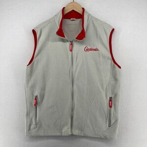 CARDINALS Vest Adult XL STL ST. LOUIS MLB Baseball Fleece Full Zip Gray